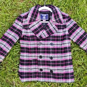 Pink Platinum Black and Pink Pea Coat